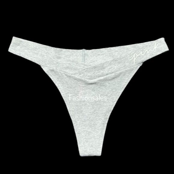Victorias Secret Pink Set of 4 Soft Cotton Thong Panty Gray Black Orange XXL - Picture 9 of 9